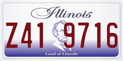 IL license plate Z419716