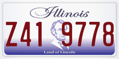 IL license plate Z419778
