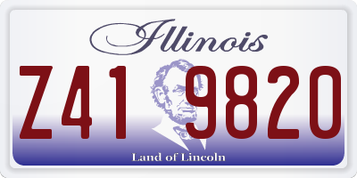 IL license plate Z419820