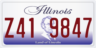 IL license plate Z419847