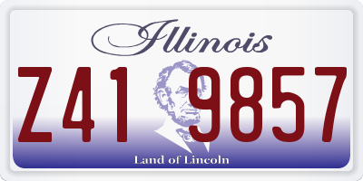 IL license plate Z419857