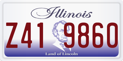 IL license plate Z419860
