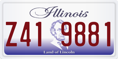 IL license plate Z419881