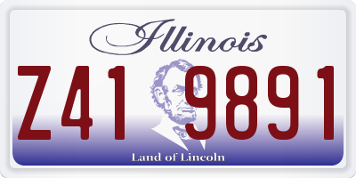 IL license plate Z419891