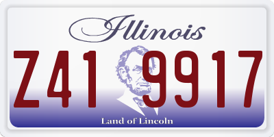 IL license plate Z419917