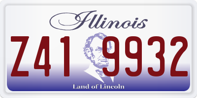IL license plate Z419932