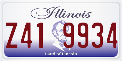 IL license plate Z419934