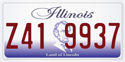 IL license plate Z419937