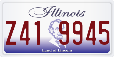 IL license plate Z419945