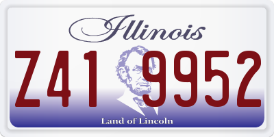 IL license plate Z419952