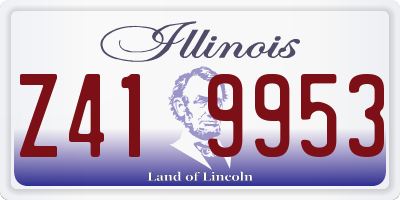IL license plate Z419953