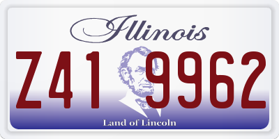 IL license plate Z419962