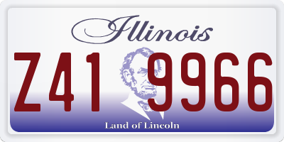 IL license plate Z419966