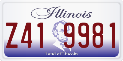 IL license plate Z419981