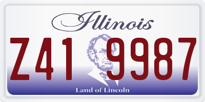 IL license plate Z419987