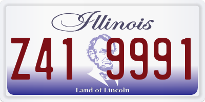IL license plate Z419991