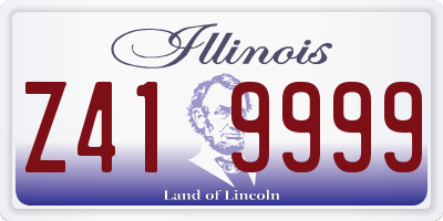 IL license plate Z419999