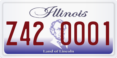 IL license plate Z420001