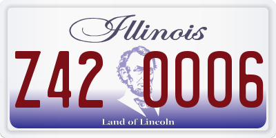 IL license plate Z420006