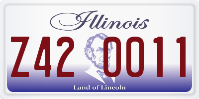 IL license plate Z420011