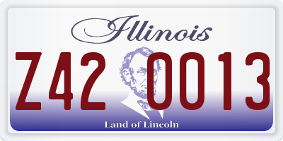 IL license plate Z420013