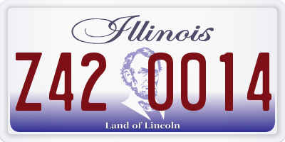 IL license plate Z420014