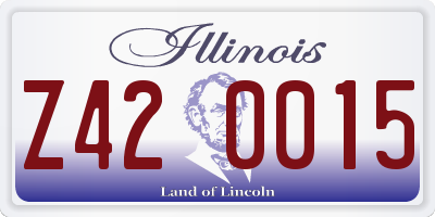 IL license plate Z420015