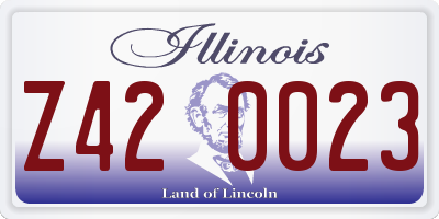 IL license plate Z420023
