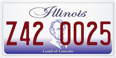 IL license plate Z420025