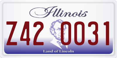 IL license plate Z420031