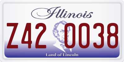 IL license plate Z420038
