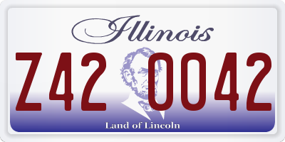 IL license plate Z420042