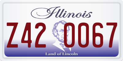 IL license plate Z420067