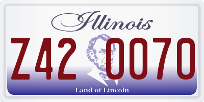 IL license plate Z420070