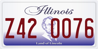 IL license plate Z420076