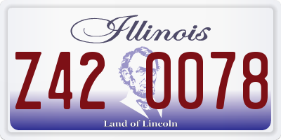 IL license plate Z420078