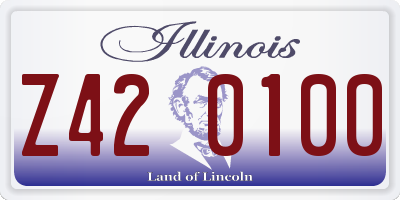 IL license plate Z420100