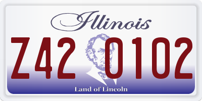 IL license plate Z420102