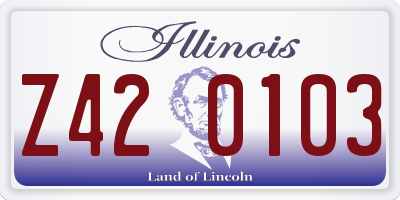 IL license plate Z420103