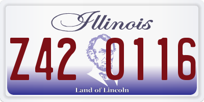 IL license plate Z420116
