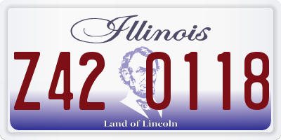 IL license plate Z420118