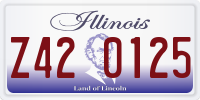 IL license plate Z420125