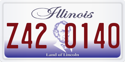 IL license plate Z420140