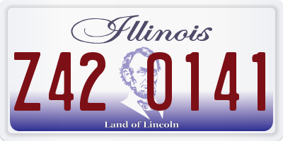 IL license plate Z420141