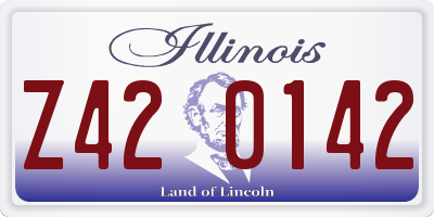 IL license plate Z420142