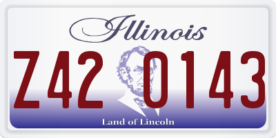 IL license plate Z420143