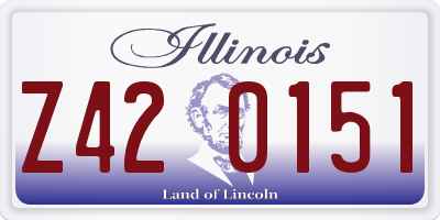 IL license plate Z420151