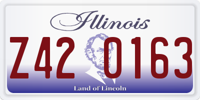 IL license plate Z420163