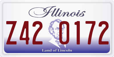 IL license plate Z420172