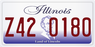 IL license plate Z420180